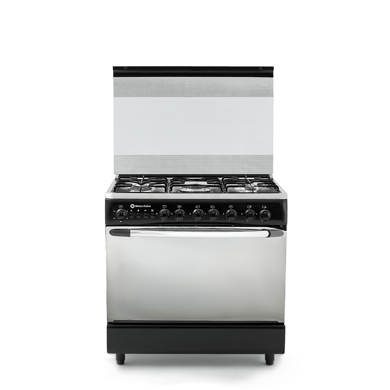 White Point Free Standing Gas Cooker 80*60 with 5 burners- Black With Stainless Top WPGC8060BXTA