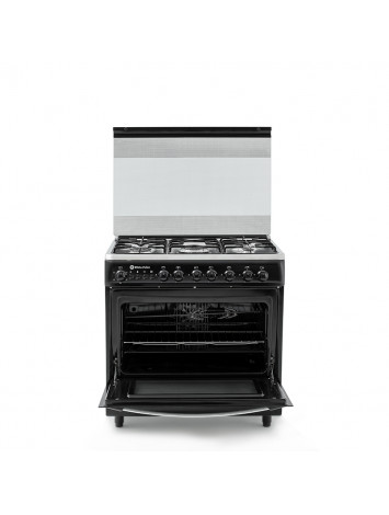 White Point Free Standing Gas Cooker 80*60 with 5 burners Full Safety- Black With Stainless Top WPGC8060BXTFSA