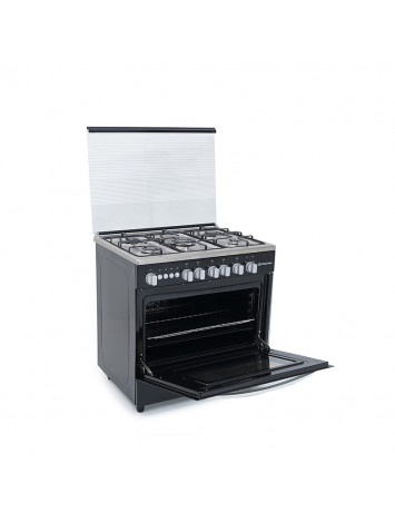 White Point Free Standing Gas Cooker 80*60 with 5 burners Full Safety- Black With Stainless Top WPGC8060BXTFSAN