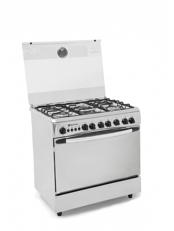 White Point Free Standing Gas Cooker 80*60 with 5 burners With Stainless Top & Mirror Oven Door WPGC8060SXTA