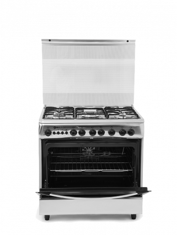 White Point Free Standing Gas Cooker 80*60 with 5 burners -Fully Stainless & Mirror Oven Door WPGC8060XA