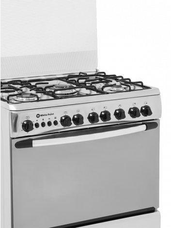 White Point Free Standing Gas Cooker 80*60 with 5 burners - Fully Stainless - Mirror Oven Door & Full Safety WPGC8060XFSA