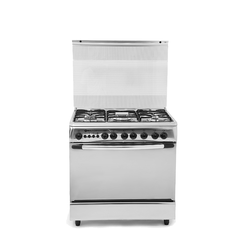 White Point Free Standing Gas Cooker 80*60 with 5 burners - Fully Stainless - Mirror Oven Door & Full Safety WPGC8060XFSA