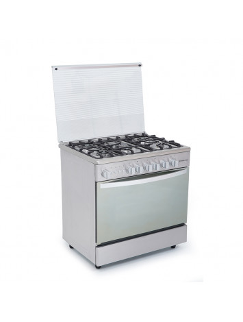 White Point Free Standing Gas Cooker 80*60 with 5 burners -Fully Stainless - Mirror Oven Door WPGC8060XCFSAN