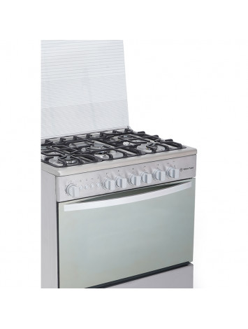 White Point Free Standing Gas Cooker 80*60 with 5 burners -Fully Stainless - Mirror Oven Door WPGC8060XCFSAN