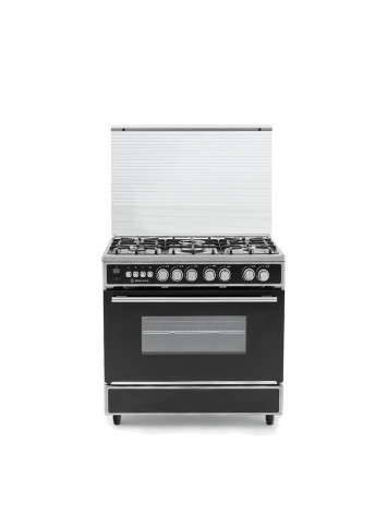 White Point Free Standing Gas Cooker 90*60 with 5 burners -Full Safety- Black With Stainless Top WPGC9060XTOGFCFSDA