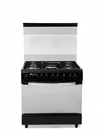 White Point Free Standing Gas Cooker 80*60 with 5 burners in Black Color & Mirror Oven Door WPGC8060BA